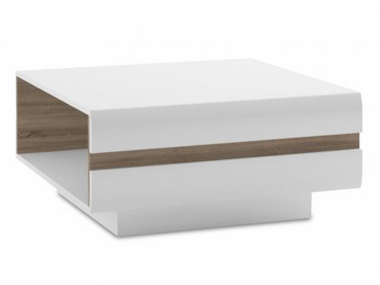 Furniture To Go Chelsea White High Gloss and Truffle Oak Small Coffee Table (Flat Packed)