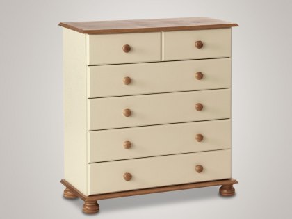Furniture To Go Copenhagen Cream and Pine 2+4 Chest of Drawers (Flat Packed)
