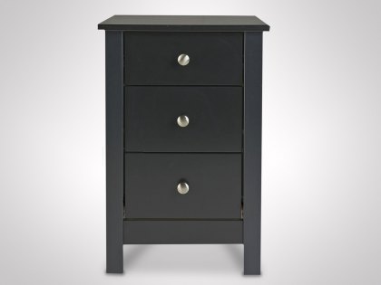 Furniture To Go Florence Black 3 Drawer Bedside Cabinet (Flat Packed)