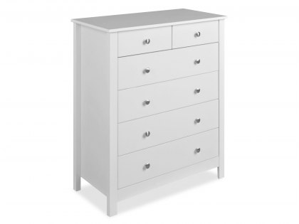Furniture To Go Florence White 4+2 Chest of Drawers (Flat Packed)