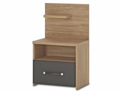 Furniture To Go Monaco Stirling Oak and Black 1 Drawer Open Shelf Bedside Cabinet (LHF) (Flat Packed