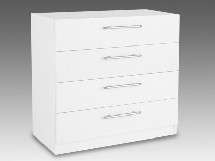 Harmony Angel White High Gloss 4 Drawer Chest of Drawers (Flat Packed)