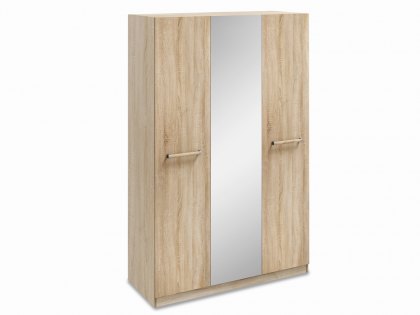 Harmony Hampton Oak 3 Door 1 Mirror Tall Triple Wardrobe (Flat Packed)