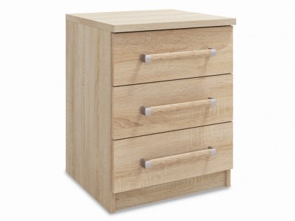 Harmony Hampton Oak 3 Drawer Bedside Cabinet (Flat Packed)