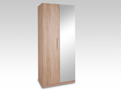 Harmony Holborn Oak 2 Door 1 Mirror Double Wardrobe (Flat Packed)