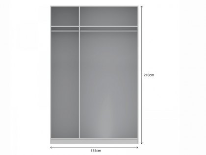 Harmony Moritz Grey High Gloss and White 3 Door 1 Mirror Triple Wardrobe (Flat Packed)