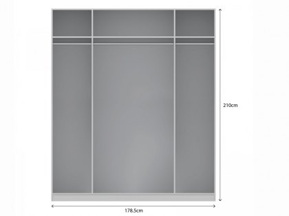 Harmony Moritz Grey High Gloss and White 4 Door Large Wardrobe (Flat Packed)