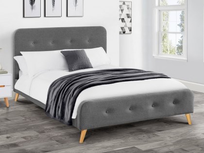 Julian Bowen Astrid 5ft King Size Grey Upholstered Fabric Bed Frame