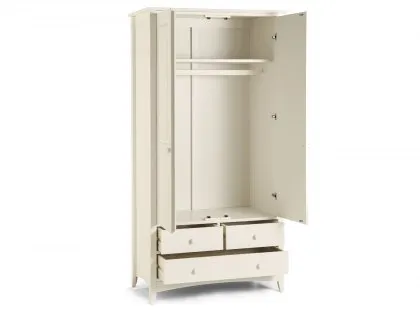 Julian Bowen Cameo 2 Door 3 Drawer Ivory Wooden Double Wardrobe