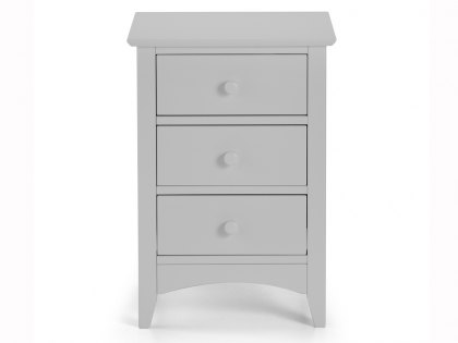Julian Bowen Cameo 3 Drawer Dove Grey Wooden Bedside Cabinet (Flat Packed)