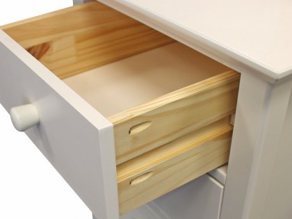 Julian Bowen Cameo 3 Drawer Ivory Wooden Bedside Cabinet (Flat Packed)