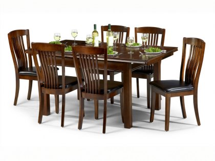 Julian Bowen Canterbury 120cm Mahogany Dining Table and 6 Chairs Set