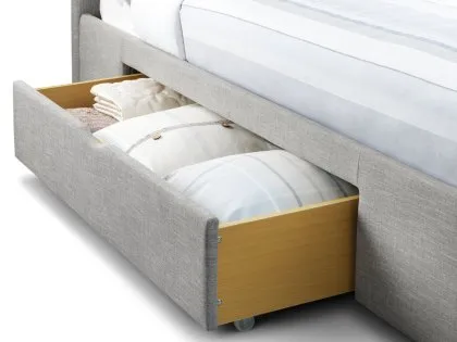 Julian Bowen Capri 4ft6 Double Light Grey Fabric 2 Drawer Bed Frame