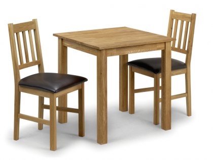 Julian Bowen Coxmoor 75cm American White Oak Dining Table and 2 Chairs Set