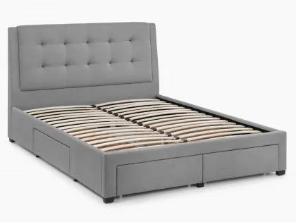 Julian Bowen Fullerton 4ft6 Double Grey Fabric 4 Drawer Bed Frame