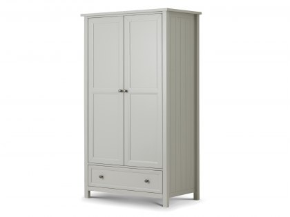 Julian Bowen Maine Dove Grey 2 Door 1 Drawer Double Wardrobe (Flat Packed)