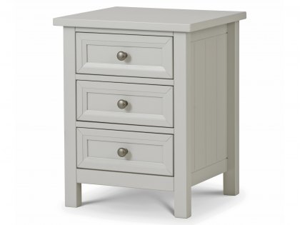Julian Bowen Maine Dove Grey 3 Drawer Bedside Cabinet (Flat Packed)