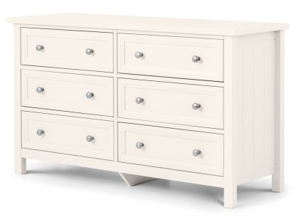 Julian Bowen Maine Surf White 6 Drawer Chest of Drawers (Flat Packed)