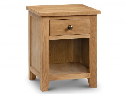 Julian Bowen Marlborough 1 Drawer Oak Wooden Small Bedside Cabinet (Assembled)