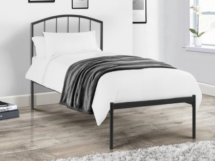 Julian Bowen Onyx 3ft Single Satin Grey Metal Bed Frame
