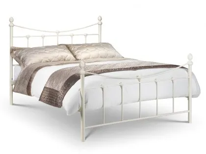 Julian Bowen Rebecca 5ft King Size Stone White Metal Bed Frame