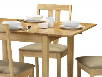 Julian Bowen Rufford 80cm Hardwood Extending Dining Table and 4 Chairs Set