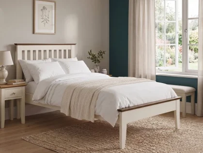 Julian Bowen Salerno Two Tone Ivory and Oak Wooden Bed Frame Julian Bowen Salerno Two Tone Ivory and Oak Wooden Bed Frame