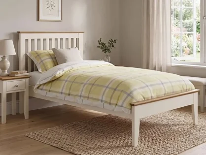 Julian Bowen Salerno Two Tone Ivory and Oak Wooden Bed Frame Julian Bowen Salerno Two Tone Ivory and Oak Wooden Bed Frame