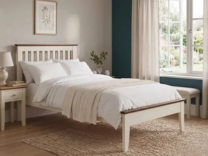 Julian Bowen Salerno Two Tone Ivory and Oak Wooden Bed Frame Julian Bowen Salerno Two Tone Ivory and Oak Wooden Bed Frame