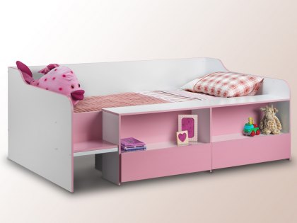 Julian Bowen Stella 3ft Single Pink and White Cabin Bed Frame