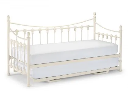 Julian Bowen Versailles Ivory Metal Day Bed with Guest Bed Frame