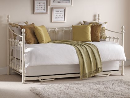 Julian Bowen Versailles Ivory Metal Day Bed with Guest Bed Frame