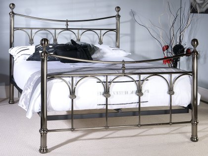 Limelight Gamma 4ft6 Double Antique Nickel Metal Bed Frame