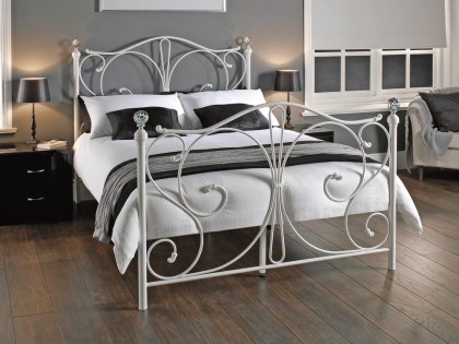 LPD Florence 5ft King Size White Metal Bed Frame