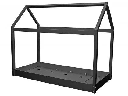 LPD Hickory House Bed 3ft Single Black Wooden Bed Frame