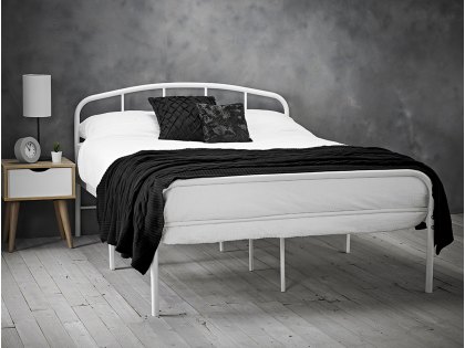 LPD Milton 5ft King Size White Metal Bed Frame
