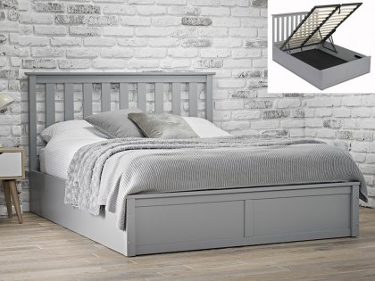 LPD Oxford 5ft King Size Grey Wooden Ottoman Bed Frame