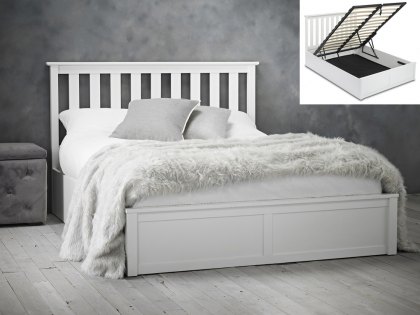 LPD Oxford 5ft King Size White Wooden Ottoman Bed Frame