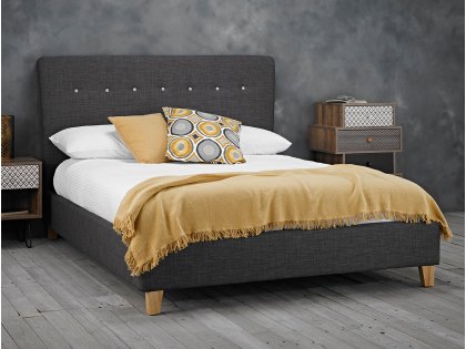 LPD Portico 4ft6 Double Charcoal Upholstered Fabric Bed Frame