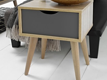LPD Scandi Oak and Grey Lamp Table (Flat Packed)