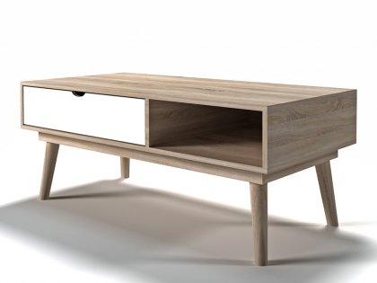 LPD Scandi Oak and White Coffee Table (Flat Packed)