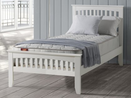 Sareer Sandhurst 3ft Single White Wooden Bed Frame