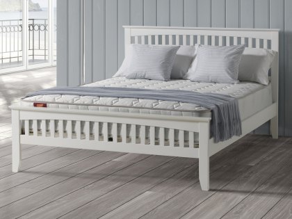 Sareer Sandhurst 4ft6 Double White Wooden Bed Frame