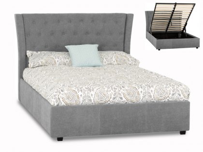 Seconique Camden 4ft6 Double Grey Upholstered Fabric Ottoman Bed Frame
