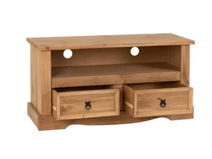 Seconique Corona Pine Flat Screen Wooden 2 Drawer TV Cabinet