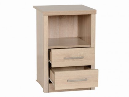 Seconique Lisbon Light Oak Effect 2 Drawer Bedside Cabinet (Flat Packed)