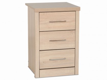 Seconique Lisbon Light Oak Effect 3 Drawer Bedside Cabinet (Flat Packed)