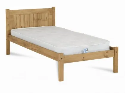 Seconique Maya Distressed Wax Pine Wooden Bed Frame