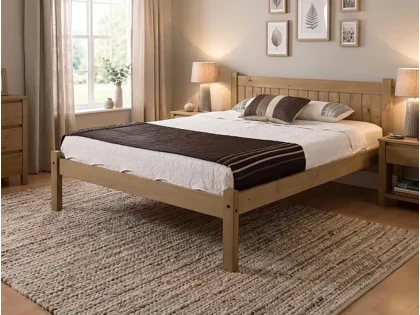 Seconique Maya Distressed Wax Pine Wooden Bed Frame