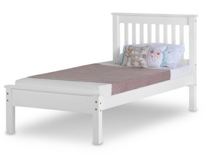 Seconique Monaco 3ft Single White Wooden Bed Frame (Low Footend)